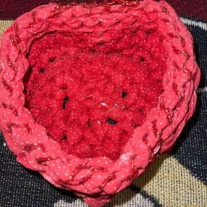 Heart Shape Fabric Basket Handmade